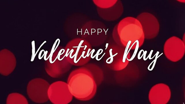 Happy red neon Valentine's Day background with hearts creates a holiday celebration greeting card vector illustration design for a winter love day