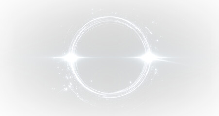 Abstract Magic Portal PNG White Neon Glow Energy Circle Sci Fi Overlay