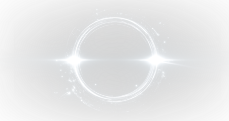 Abstract Magic Portal PNG White Neon Glow Energy Circle Sci Fi Overlay