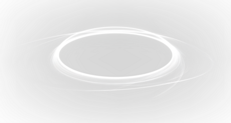 Glowing Energy Ring PNG White Neon Portal Transparent Fantasy Light Effect