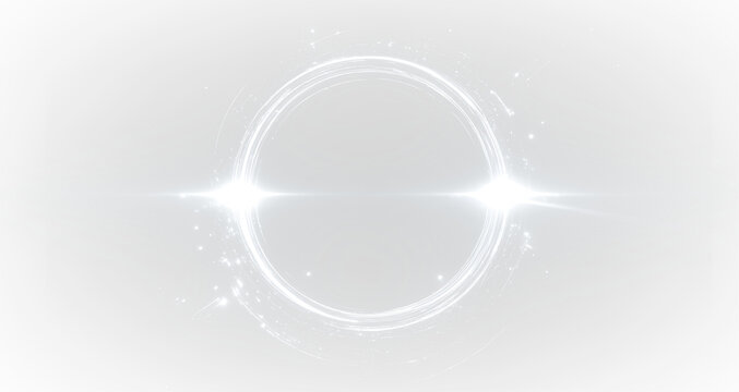 Abstract Magic Portal PNG White Neon Glow Energy Circle Sci Fi Overlay