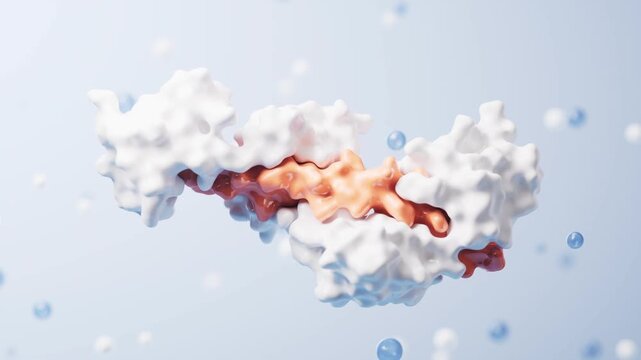 Protein structure with biological concept, 3d rendering 4k