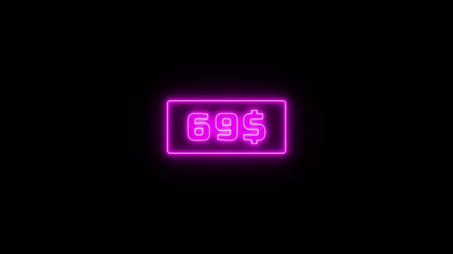 0 to 200 dollar counting animation. 200 dollar neon sign Counting money and digits increasing. Counting Numbers from 0 to 200 on a black backgrount.