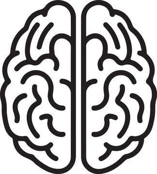 Brain icon logo design template isolated illustration