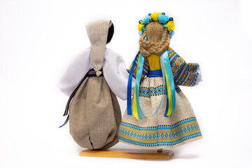 The Ukrainian motanka doll is an ancient amulet and symbol of Ukrainian culture, made without a face so as not to instill a soul in it. Instead of a face, a cross is often dangled to protect against e