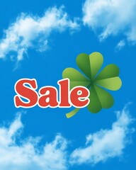 St patrick's day sale celebration with shamrock and discounts