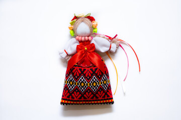 The Ukrainian motanka doll is an ancient amulet and symbol of Ukrainian culture, made without a face so as not to instill a soul in it. Instead of a face, a cross is often dangled to protect against e
