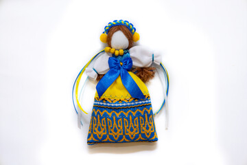 The Ukrainian motanka doll is an ancient amulet and symbol of Ukrainian culture, made without a face so as not to instill a soul in it. Instead of a face, a cross is often dangled to protect against e