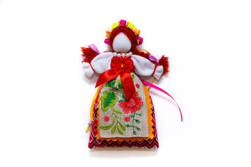 The Ukrainian motanka doll is an ancient amulet and symbol of Ukrainian culture, made without a face so as not to instill a soul in it. Instead of a face, a cross is often dangled to protect against e