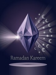 Ramadan kareem abstract diamond celestial greeting