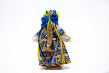 The Ukrainian motanka doll is an ancient amulet and symbol of Ukrainian culture, made without a face so as not to instill a soul in it. Instead of a face, a cross is often dangled to protect against e