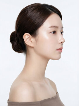 클렌징 제품을 소개하는 여성 모델, A korean model presenting cleansing skincare