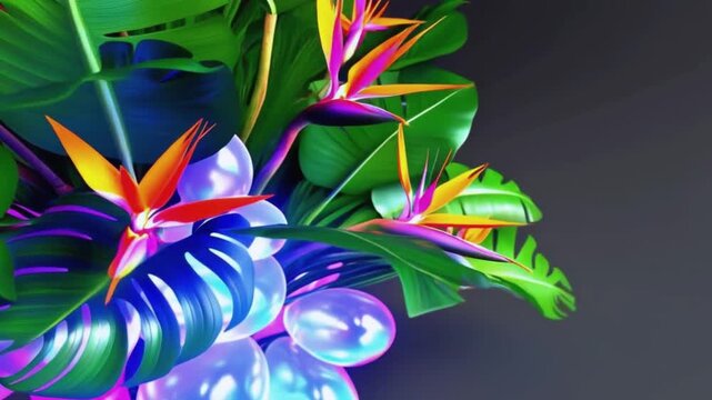 A bouquet of flowers with a pink ball in the middle