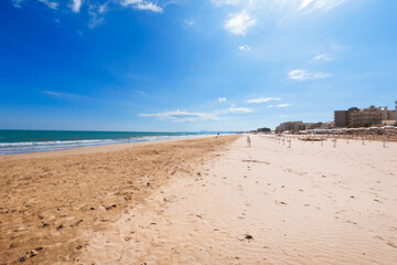 Walk by the sea, blue sky