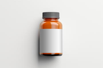 Supplement bottle label png mockup, transparent design