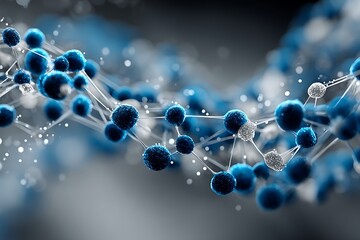 Abstract Blue and White Molecular Structure Network Background Keywords: abstract, blue, white