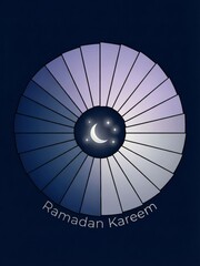 Ramadan kareem crescent moon gradient design