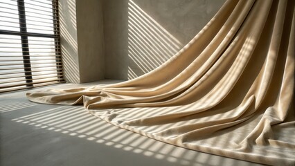 Luxurious velvet fabric with dramatic light and shadow patterns