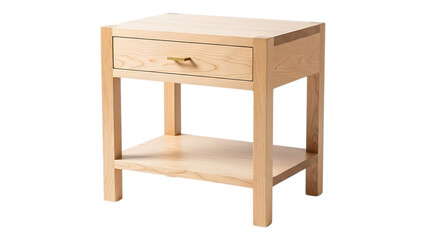Modern wooden nightstand with a single drawer and lower shelf beautifully crafted from light wood offering ample storage and sleek design perfect for bedrooms