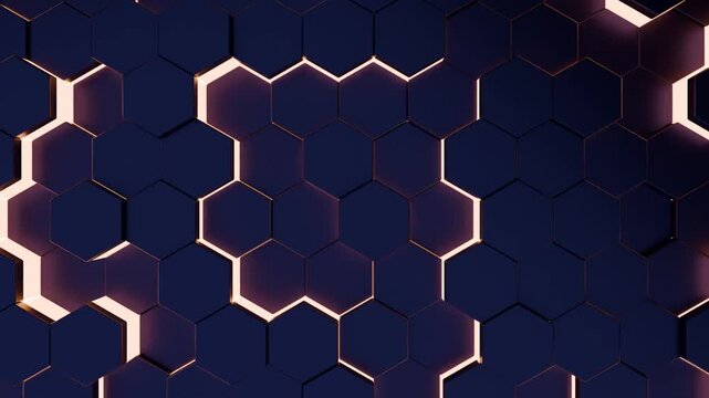 Black hexagon pattern, abstract black 3d hexagon background