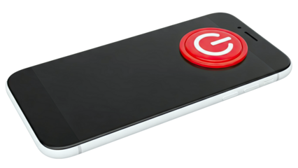Smartphone with Red Power Button Icon