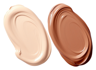 PNG Foundation creams white background circle person.