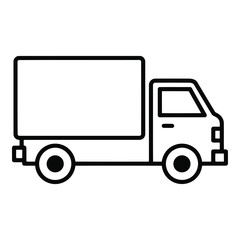Vector icon a simple line drawing of a delivery truck