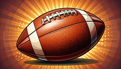 American Football with White Laces in Floodlit Stadium Under Starry Sky for Night Game Excitement and Energy