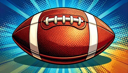 American Football with White Laces in Floodlit Stadium Under Starry Sky for Night Game Excitement and Energy