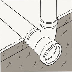 Illustration of a plumbing pipe connection