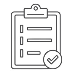 Vector icon a simple line drawing of a clipboard with a checklist
