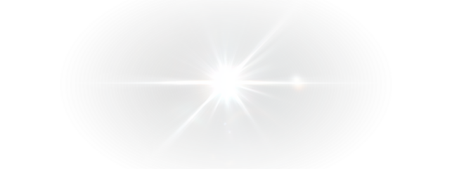 PNG glitter glow effect with shining rays and lens flare