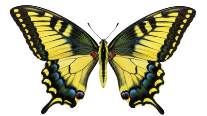 Isolated Colorful Eastern Tiger Swallowtail Butterfly Showing Wings, Nature Design Element © Sylas