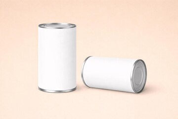 Realistic Food Tin Mockup with Blank Label Design for Branding and Packaging