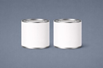 Realistic Food Tin Mockup with Blank Label for Branding and Design