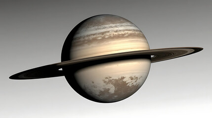 3d Saturn planet isolated on white or transparent background