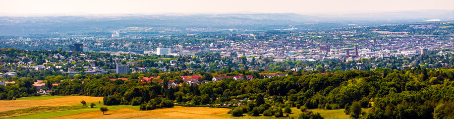 Fototapeta premium wiesbaden cityscape from far panorama