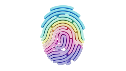 Colorful Fingerprint Icon