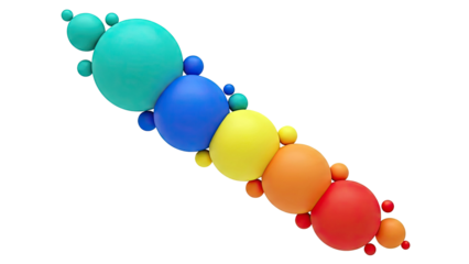 Colorful Spheres in a Diagonal Row