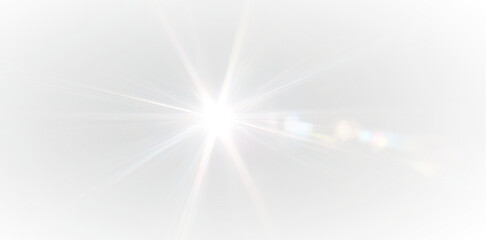 PNG sunlight burst sparkle effect with glowing sun rays, radiant illumination and soft light overlay