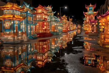 Traditional Asian lantern festival for Lunar