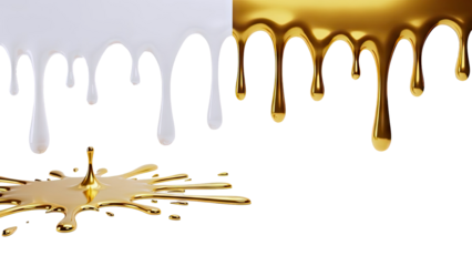 White and Gold Liquid Drips and Splatter
