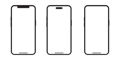 Sleek Modern Smartphone Mockup Vector Illustration with Empty Screen for Application and Website UI Design