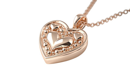 Elegant rose gold heart pendant necklace, valentine's day jewelry, love symbol, luxury gift