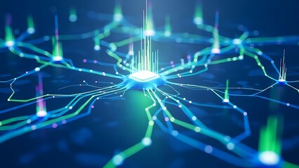 Vibrant neural network with glowing connections and nodes