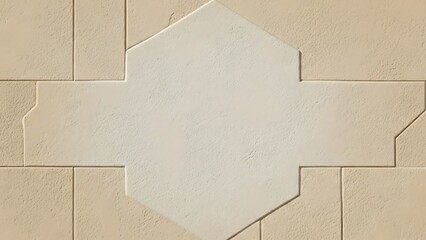 Fototapeta premium close up of beige tiles with a white cross shaped tile high quality professional detailed