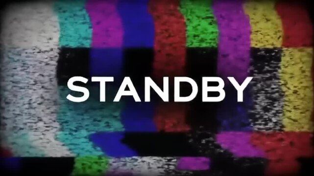 Standby screen with glitching colors.