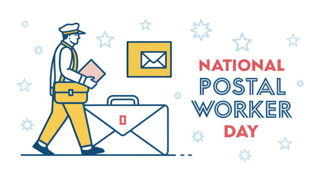 National Postal Worker Day Celebration Illustration - Powered by Adobe