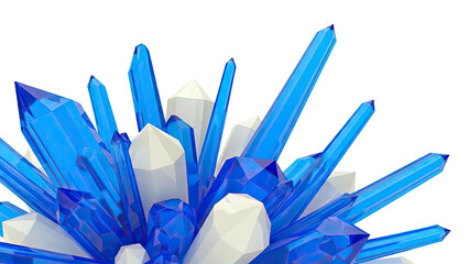 Abstract Blue and White Crystal Formation