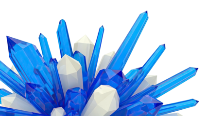 Abstract Blue and White Crystal Formation